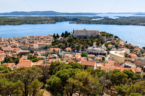 克羅地亞 水 建設 / aerial view on castle of saint michal