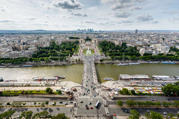 Aerial View on River Seine and Trocadero From the Eiffel Tower,  Stock photo © anshar