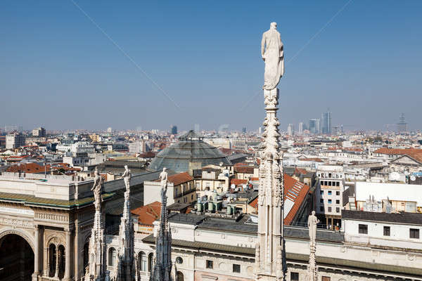 米蘭 屋頂 大教堂 意大利 天空 商業照片 © anshar