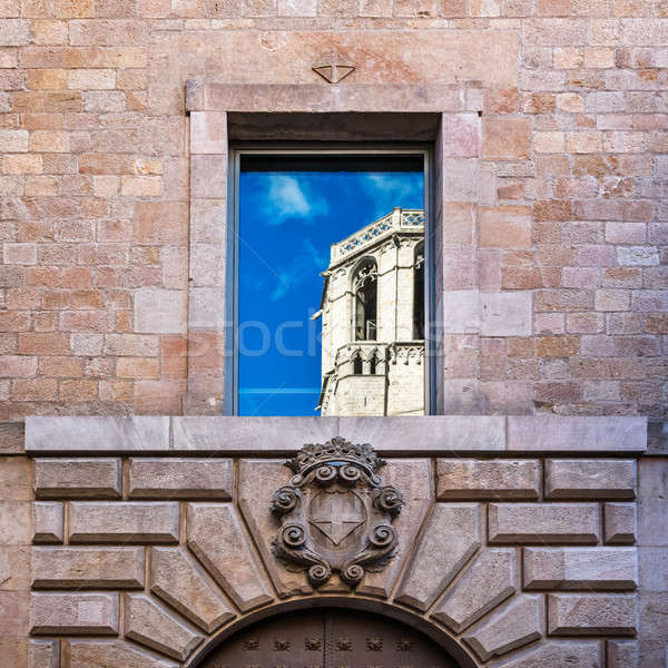 Sky and Cathedral of the Holy Cross Reflection in Reial Major Pa Stock photo © anshar