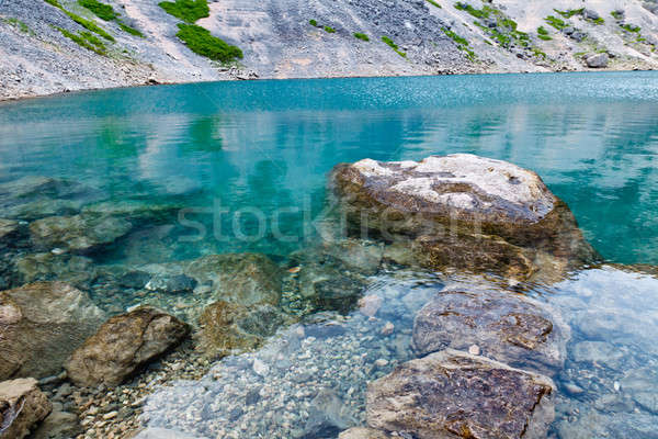 藍色 湖 石灰石 彈坑 克羅地亞 水 商業照片 © anshar