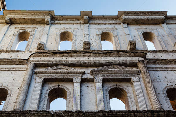 Foto stock: Antigo · romano · portão · verona · Itália · céu