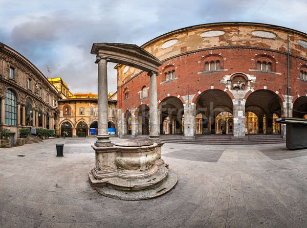 Palazzo della Ragione and Piazza dei Mercanti in the Morning, Mi Stock photo © anshar