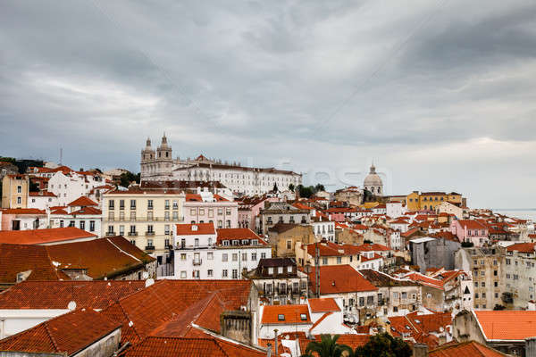 Légifelvétel negyed Lisszabon Portugália ház épület Stock fotó © anshar