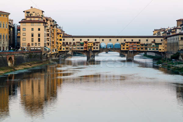 Ponte Vecchio Bridge Across Arno River in Florence at Morning, I Stock photo © anshar