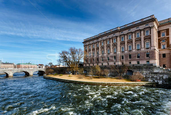 Híd épület sziget Stockholm Svédország város Stock fotó © anshar