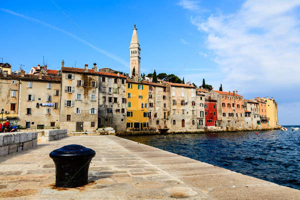 Pier Stadt Halbinsel Landschaft Meer Sommer Stock foto © anshar