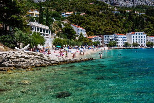 Beautiful Beach and Transparent Turquoise Adriatic Sea near Spli Stock photo © anshar