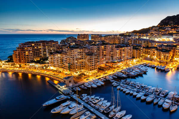 Aerial View on Fontvieille and Monaco Harbor with Luxury Yachts, Stock photo © anshar