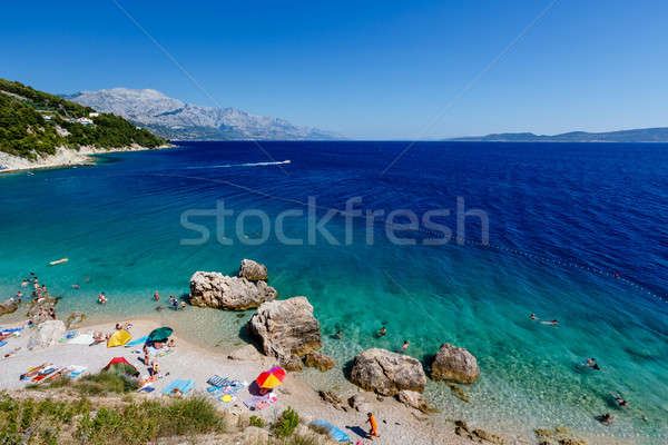 Beautiful Beach and Adriatic Sea with Transparent Blue Water nea Stock photo © anshar