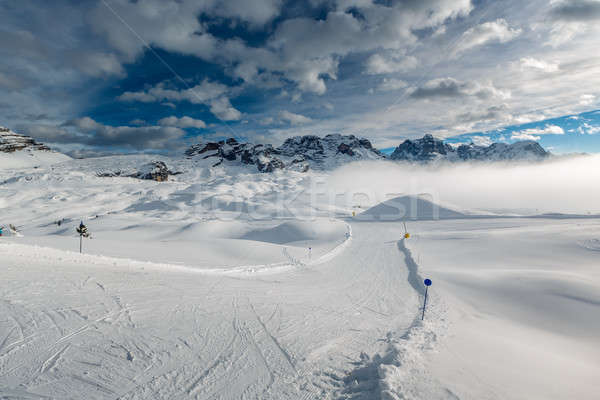 Foto stock: Pista · de · esquí · esquí · Resort · italiano · alpes · Italia