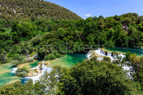 Park Kaskade Wasserfälle Fluss Himmel Natur Stock foto © anshar