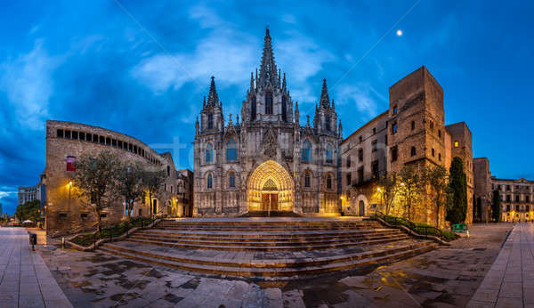 Panorama of Cathedral of the Holy Cross and Saint Eulalia in the Stock photo © anshar
