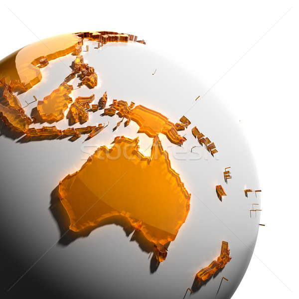 [[stock_photo]]: Terre · continents · orange · verre · monde