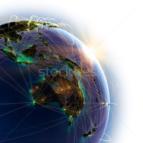 Main air routes in Australia and Oceania Stock photo © Antartis