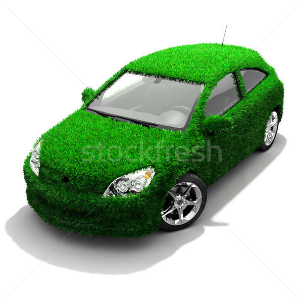 Metafoor groene auto lichaam oppervlak gedekt Stockfoto © Antartis