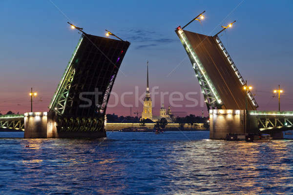 Peter and Paul Fortress and open Palace Bridge Stock photo © Antartis