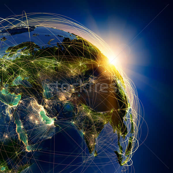 Hoofd- lucht midden oosten gedetailleerd aarde Stockfoto © Antartis
