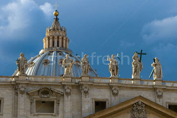 Michelangelo's Dome With Statues Saint Peter's Basilica Stock photo © Antartis