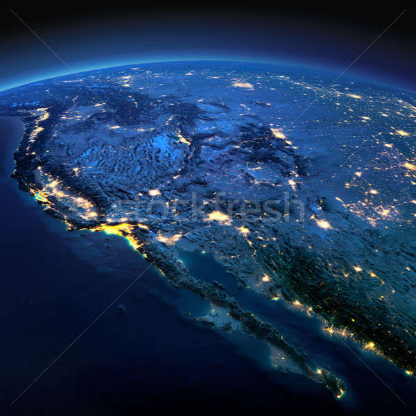 Détaillée terre Californie Mexique ouest Photo stock © Antartis