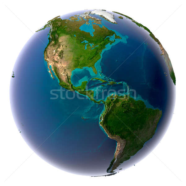 Stock photo: Realistic Planet Earth with natural water