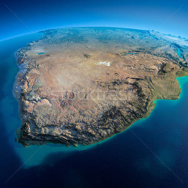 Részletes Föld Dél-Afrika rendkívül Föld reggel Stock fotó © Antartis