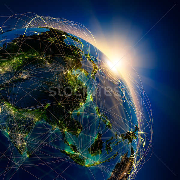 Fő- levegő Ázsia rendkívül részletes Föld Stock fotó © Antartis