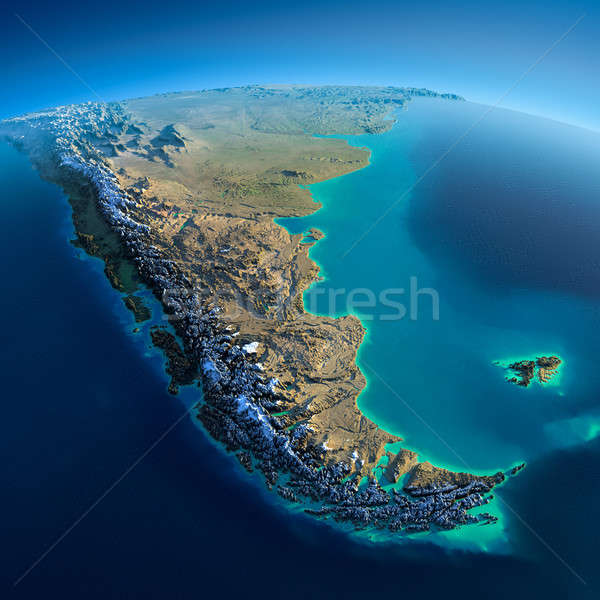 Detaliat pământ america de sud Planet Earth dimineaţă Imagine de stoc © Antartis