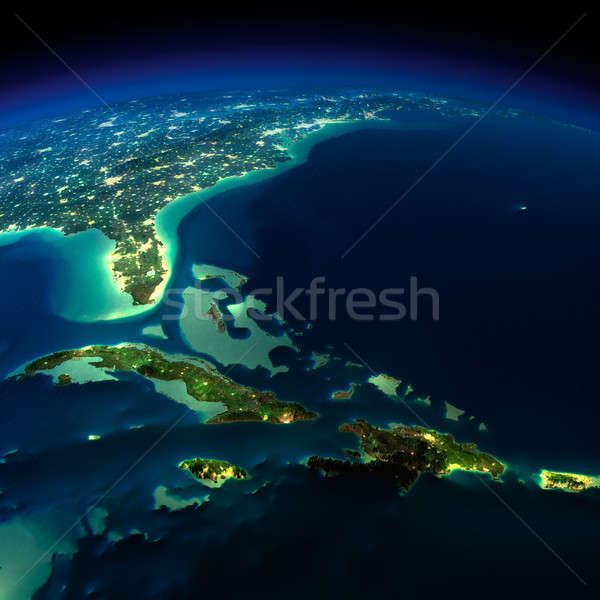 Night Earth. Bermuda Triangle area Stock photo © Antartis