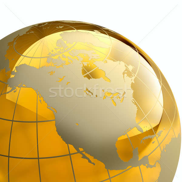 Bernstein Welt Erde golden Kontinente weiß Stock foto © Antartis