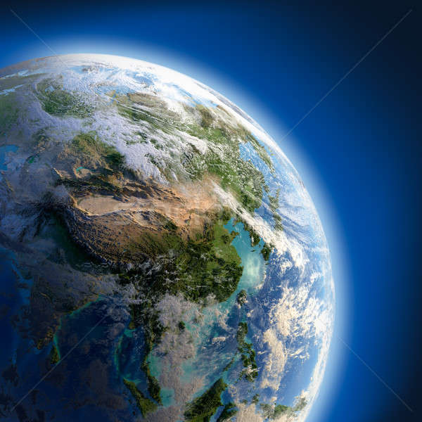 Erde groß Erleichterung beleuchtet Sonne detaillierte Stock foto © Antartis