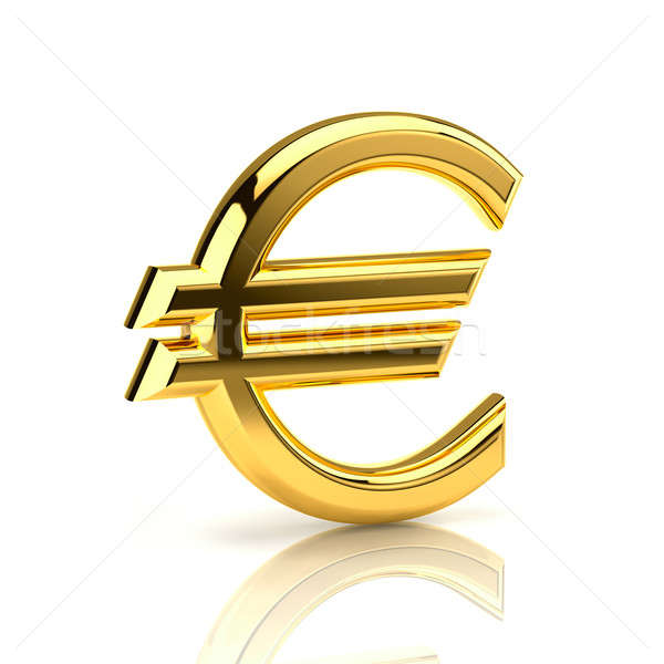 Golden euro sign on white Stock photo © Antartis