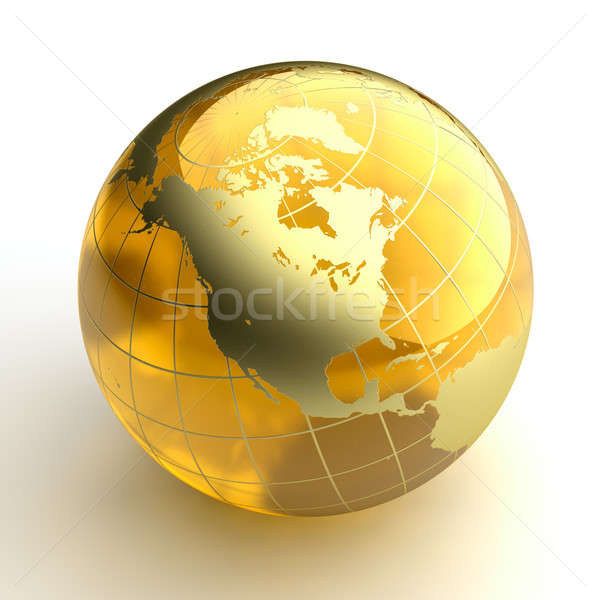 ámbar mundo dorado continentes blanco miniatura Foto stock © Antartis