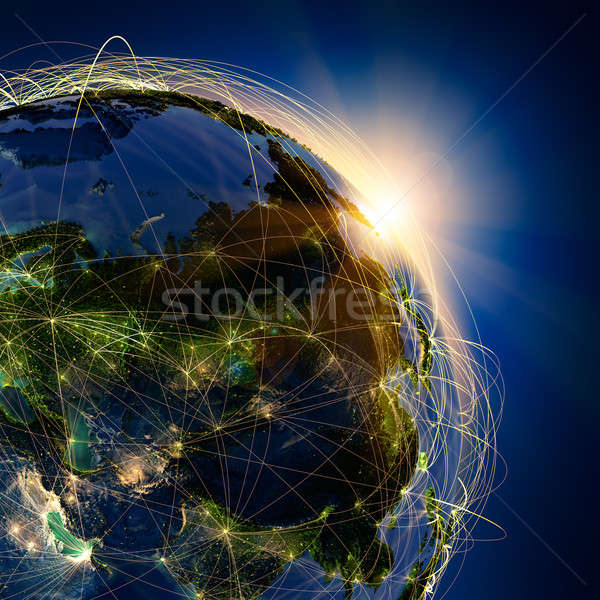 Fő- levegő Ázsia rendkívül részletes Föld Stock fotó © Antartis