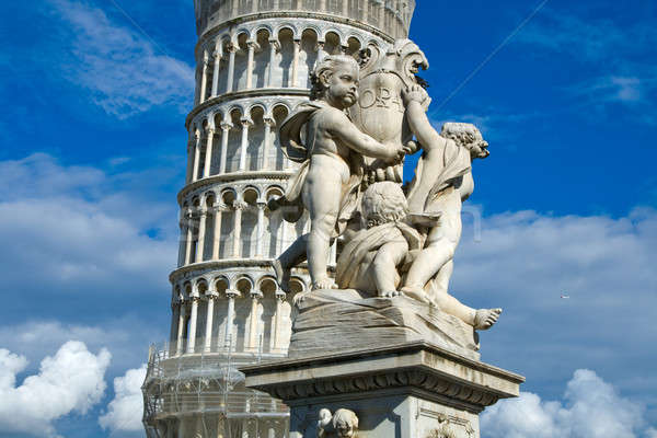 Zdjęcia stock: Wieża · cherub · posąg · dziedzinie · Włochy