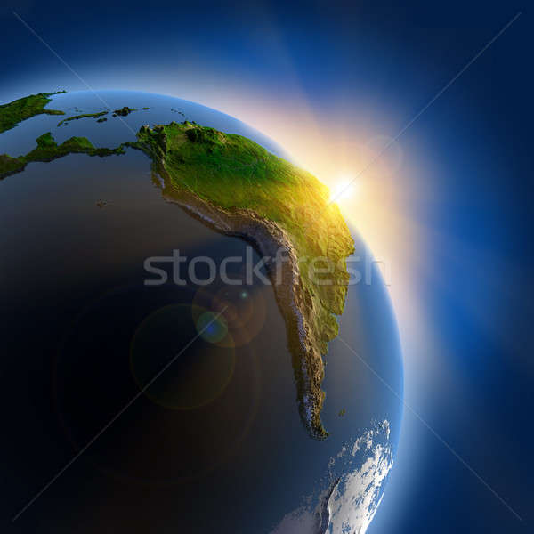 Sunrise over the Earth in outer space Stock photo © Antartis