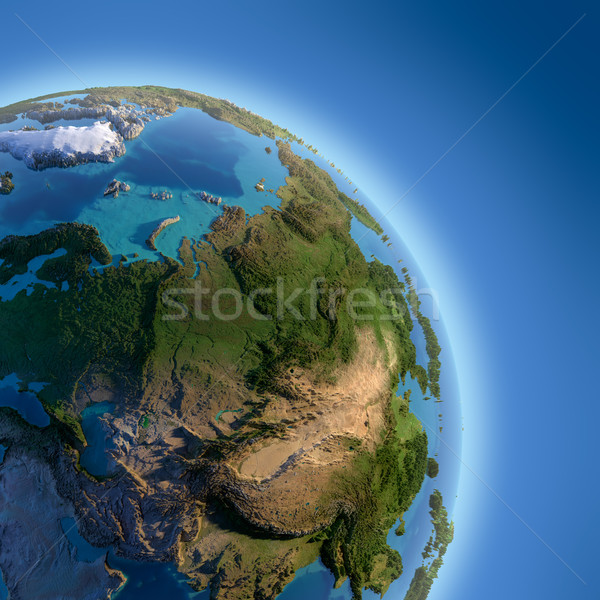 Erde groß Erleichterung beleuchtet Sonne Fragment Stock foto © Antartis