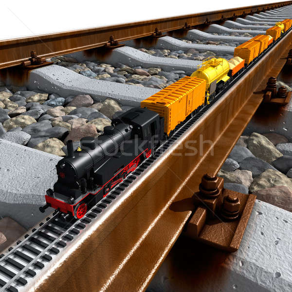 Stok fotoğraf: Minyatür · model · tren · büyük · demiryolu