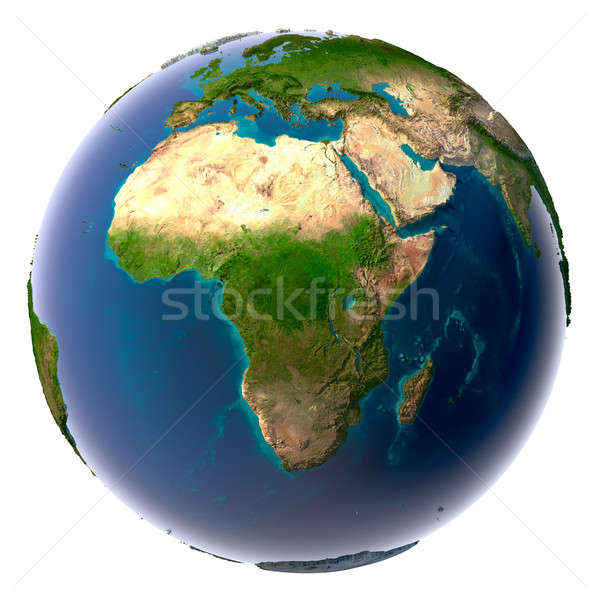 Realistic Planet Earth with natural water Stock photo © Antartis