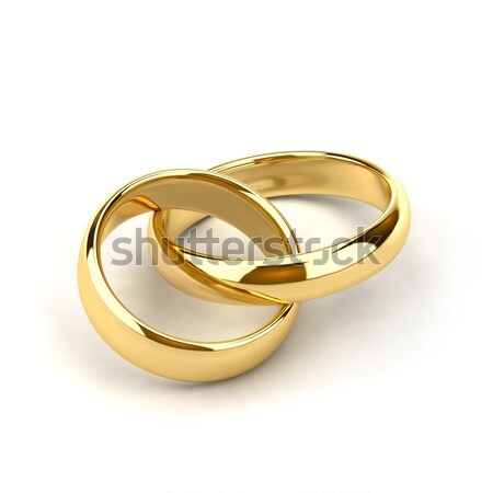Anéis de casamento dois como ligações cadeia casamento Foto stock © Antartis