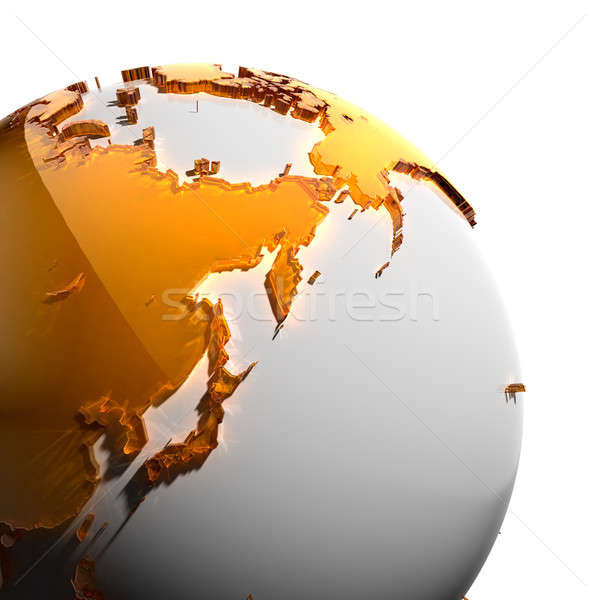 Terre continents orange verre monde Photo stock © Antartis