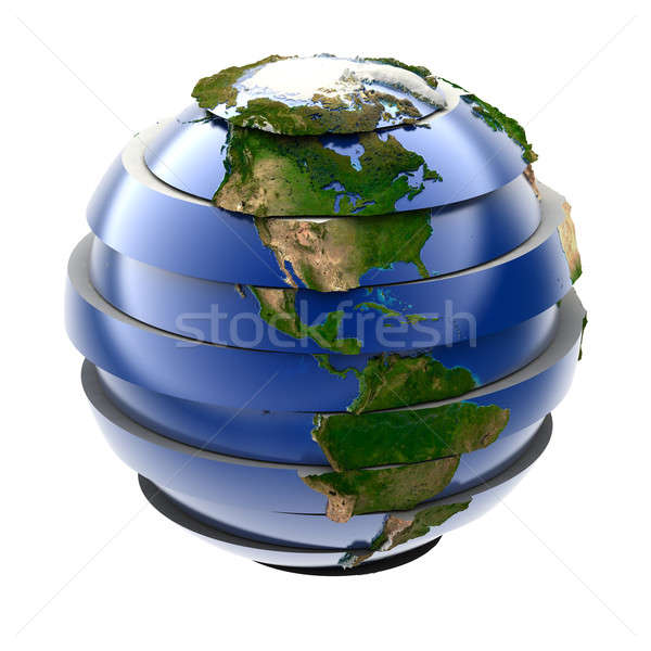 La nivel mondial puzzle Planet Earth hartă artă ştiinţă Imagine de stoc © Antartis