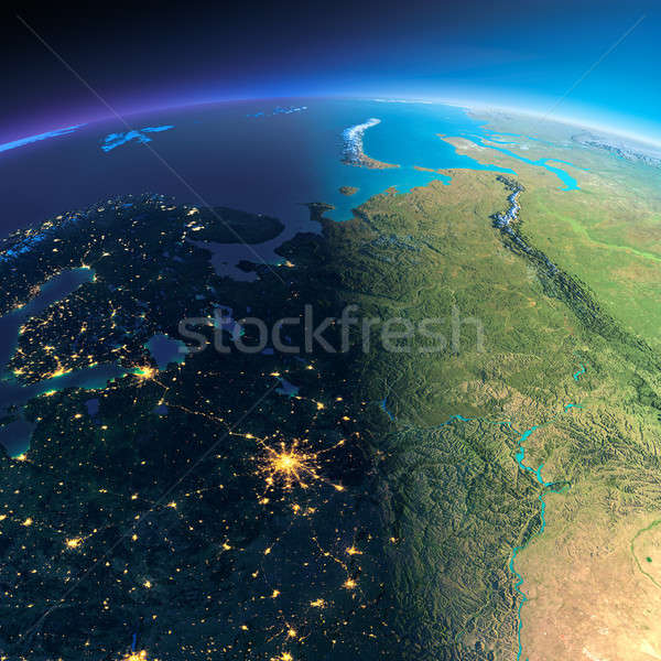 Сток-фото: подробный · земле · европейский · Россия · планете · Земля