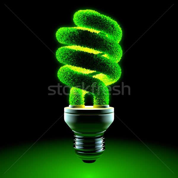 Verde lampă metafora energie Imagine de stoc © Antartis