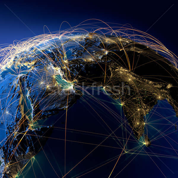 Main air routes in the Middle East and India Stock photo © Antartis
