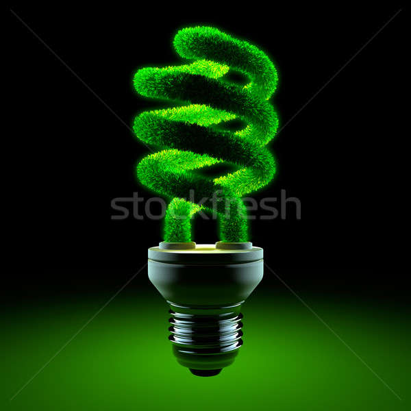 Groene lamp metafoor energie besparing lampen Stockfoto © Antartis