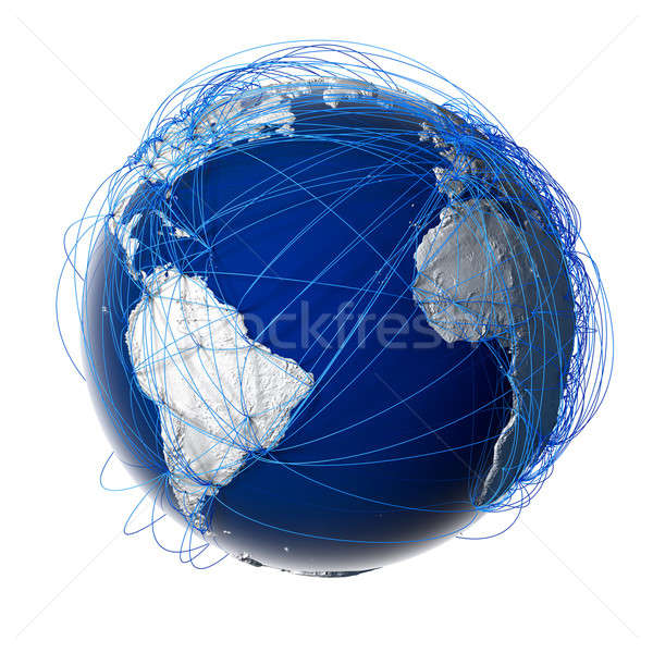 Globale luchtvaart wereldbol aarde opluchting gestileerde Stockfoto © Antartis
