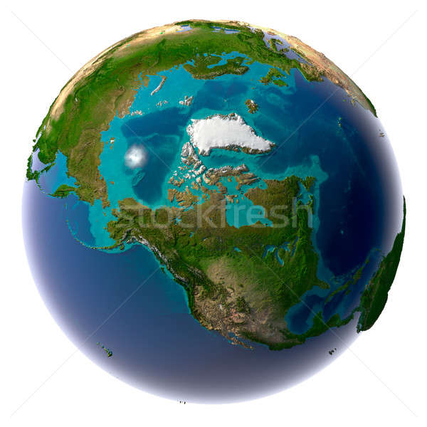 Realistico pianeta terra naturale acqua terra Foto d'archivio © Antartis