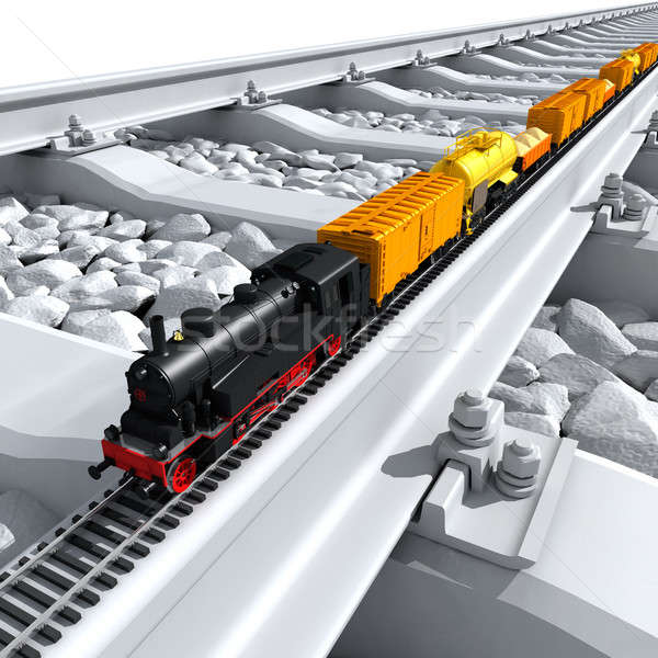 A miniature model of the train rides on big tracks Stock photo © Antartis
