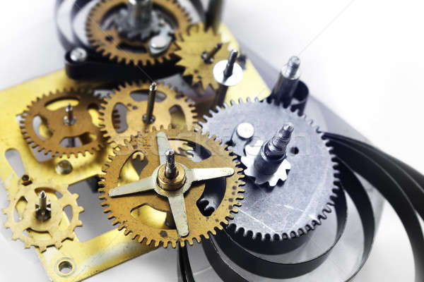 老 時鐘 機制 黃銅 金屬 齒輪 商業照片 © Anterovium